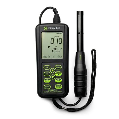 Milwaukee MW306 MAX Waterproof EC/TDS/NaCl/Temp Logging Portable Meter