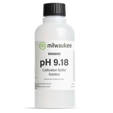 Milwaukee pH 9.18 Calibration Buffer Solution @ C/77 F: accuracy +/- 0.01 pH - 230 ml - MA9009