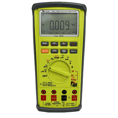 TPI 193A Autoranging Automotive DMM w/boot, test leads, inductive pick-up, battery and manual