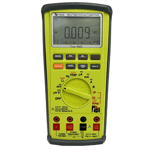 TPI 193A Autoranging Automotive DMM w/boot, test leads, inductive pick-up, battery and manual TPI 193A Autoranging Automotive DMM w/boot, test leads, inductive pick-up, battery and manual