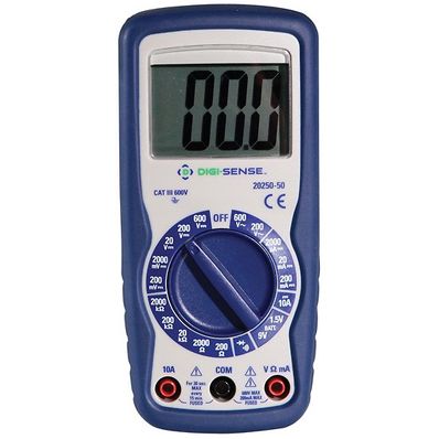 Digi-Sense Compact Digital Multimeter, Manual-Ranging with NIST-Traceable Calibration - WD-20250-50 Digi-Sense Compact Digital Multimeter, Manual-Ranging with NIST-Traceable Calibration - WD-20250-50