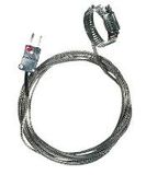 Digi-Sense 0.5-1.5" Dia. Hose Clamp Surface Thermocouple Probe with SS Cable, Type J - WD-08469-30