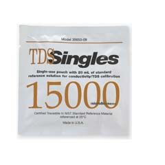 Oakton 15,000 S Conductivity/TDS "Singles" Calibration Solution Pouches, 20 pouches per box each with 20 mL solution - WD-35653-13