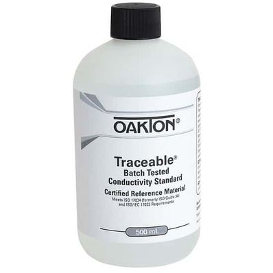 Oakton Traceable® Conductivity and TDS Standard, Batch-Tested, 200,000 µS; 500 mL - WD-00652-55 Oakton Traceable® Conductivity and TDS Standard, Batch-Tested, 200,000 µS; 500 mL - WD-00652-55