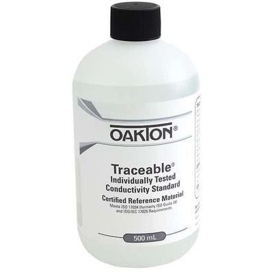 Oakton Traceable Conductivity and TDS Standard, Individually-Tested, 200,000 S; 500 mL - WD-00652-58