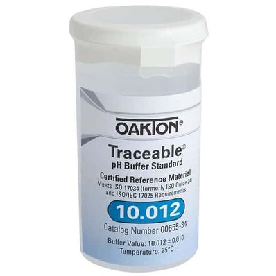 Oakton Traceable One-Shot Buffer Solution, Clear, pH 10.012; 6 x 100 mL Vials - WD-00655-34