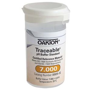 Oakton Traceable One-Shot Buffer Solution, Clear, pH 7.000; 6 x 100 mL Vials - WD-00655-32