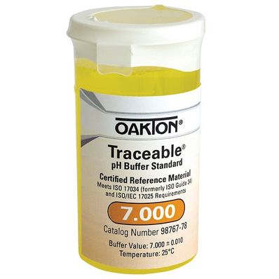 Oakton Traceable One-Shot Buffer Solution, Yellow, pH 7.000; 6 x 100 mL Vials - WD-98767-78