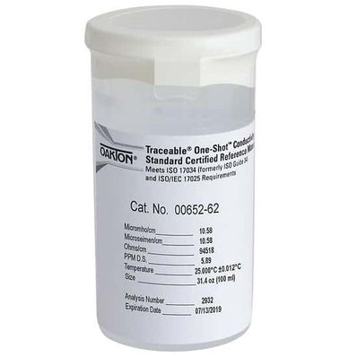 Oakton Traceable One-Shot Conductivity and TDS Standard, 10 S; 6 x 100 mL Vials - WD-00652-62