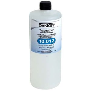 Oakton Traceable pH Standard Buffer with Calibration, Clear, pH 10, 1000 mL - WD-00651-34