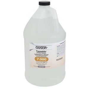 Oakton Traceable pH Standard Buffer with Calibration, Clear, pH 7, 4 L - WD-00651-72