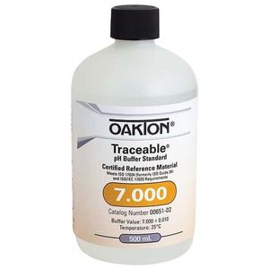 Oakton Traceable pH Standard Buffer with Calibration, Clear, pH 7; 500 mL - WD-00651-02