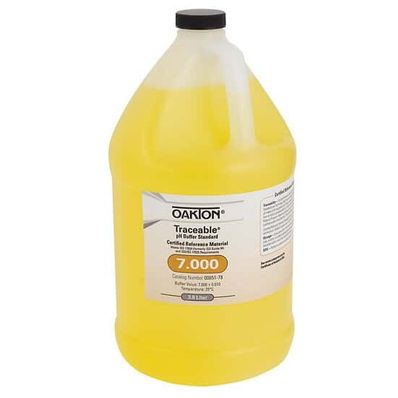 Oakton Traceable pH Standard Buffer with Calibration, Yellow, pH 7; 4 L - WD-00651-78