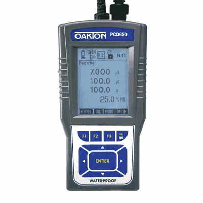 Oakton PCD 650 Portable Waterproof pH / Conductivity / Dissolved Oxygen Meter with Probes, with NIST Traceable Certificate of Calibration - WD-35434-01