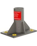 Pelsue Floor Mounted Center Baseplate/Sleeve, Powder Coated Steel - DSP-F2