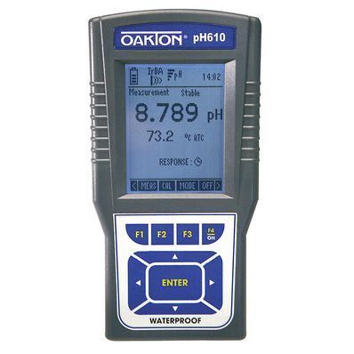 Oakton pH 610 Portable Waterproof pH Meter with All-in-One pH/Temperature Probe and Case Kit, with NIST Traceable Certificate of Calibration - WD-35418-81