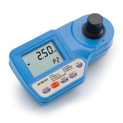 Hanna Bromine, Chlorine, Cyanuric Acid, Iron Iodine and pH Portable Photometer - HI96101