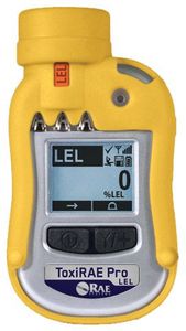 RAE Systems ToxiRAE Pro LEL Personal Monitor - % LEL Reading, Datalogging, Wireless, Rechargeable Battery, Rubber Boot - G02-B034-000
