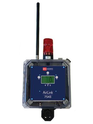 RKI Instruments Airlink 7543 Controller, 6 channel with 100-240 VAC power, 3 relays, Modbus out, 900 MHz radio, with strobe, horn, and power cord - 74-7943-A-HLP