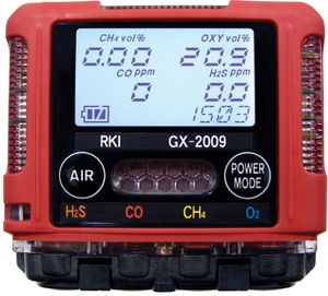 RKI Instruments GX-2009 MSHA Four Gas Personal Monitor, 1 Gas, CH4 with Alligator Clip, 12 VDC Charger and Vehicle Plug - 72-0300-MSHA-A