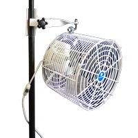Schaefer 12" Versa-Kool Tent Fan, Wired Cord, Standard Pole Mount, All White - VK12TF-SPM-W