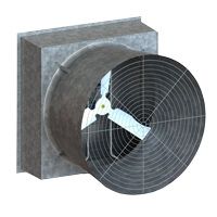 Schaefer 54" Galvanized Box Exhaust Fan with Cone, 3-Wing Galvanized Blade, 1-1 / 2 Hp - 543BC112G Schaefer 54" Galvanized Box Exhaust Fan with Cone, 3-Wing Galvanized Blade, 1-1 / 2 Hp - 543BC112G