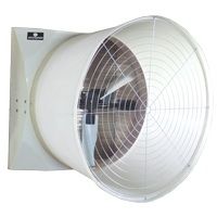 Schaefer 57" Fiberglass Exhaust Fan with Cone, 3-Wing Galvanized Blade, 1-1 / 2 Hp, High Efficiency - 573CF112G-1-HE