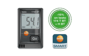 Testo 174H BT (black) mini temperature data logger, including wall bracket, batteries and test report - 0572 1743 02