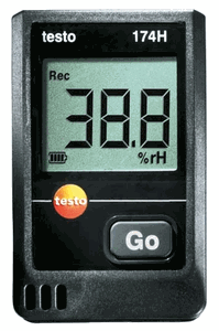 Testo 174H Mini Temperature/RH Data Logger, 2 channels, includes locking wall holder & batteries - 0572 6560 Testo 174H Mini Temperature/RH Data Logger, 2 channels, includes locking wall holder & batteries - 0572 6560