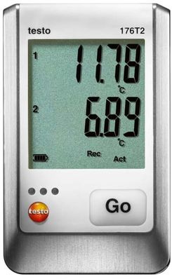Testo 176 T2 2-Channel Temperature Logger with External Connections for 2 RTD temp sensors - 0572 1762