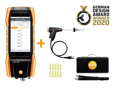 Testo 300 Commercial Analyzer Kit (O2 & CO installed. Field upgradable for NO) - 0564 3004 92