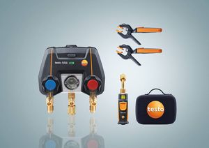 Testo 550i Smart Kit - App-controlled Digital Manifold with Wireless Vacuum and Wireless Clamp Temperature Probes (NTC) - 0564 4550 01