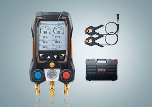 Testo 550s Basic Kit - Smart Digital Manifold with Wired Clamp Temperature Probes - 0564 5501 01
