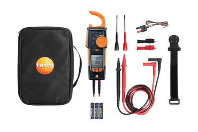 Testo 770-3 Premium kit - Clamp meter with Bluetooth, transport bag, 1 set of measuring cables, 1 set of alligator clips, 1 set of micro clips, magnet holder - 0590 7703 05