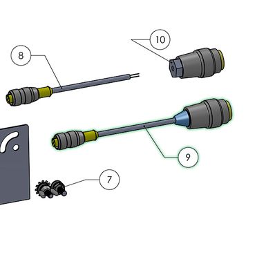 Western Technology 3510LED Helmet Light Replacement 10ft Power Cord with Connector - 3500-41541001
