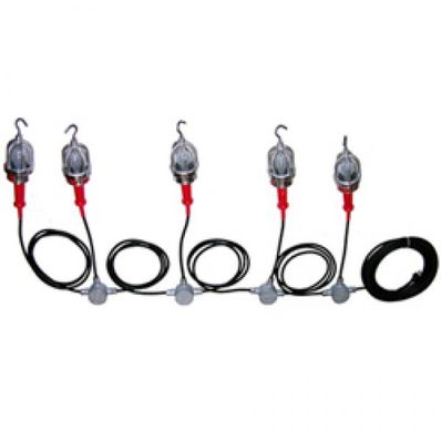Western Technology Explosion-Proof (5) String Drop Lights with 100' Electric Cable - 7000-100-5