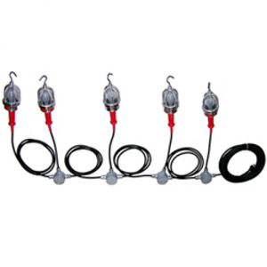 Western Technology Explosion-Proof (5) String Drop Lights with 100' Electric Cable - 7000-100-5