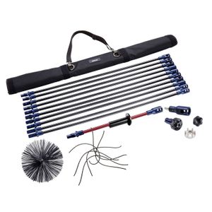 Wohler Snap & Sweep Chimney Liner Kit 10 rods each 1M, perlon brush 20CM, bag for rods, universal head, 6 nylon wires, and drill adaptor - 6898 Wohler Snap & Sweep Chimney Liner Kit 10 rods each 1M, perlon brush 20CM, bag for rods, universal head, 6 nylon wires, and drill adaptor - 6898