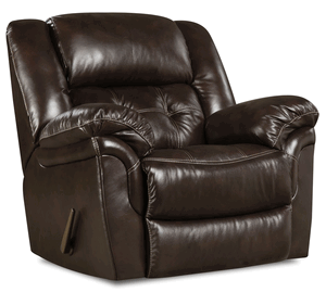 The King of Comfort Denver Rocker Recliner features plush top grain leather with pad-over chaise leg support for optimal comfort. You will also find double needle accent stitching and tufted cushions which make this chair is a must-have for your home!