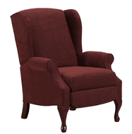 6002 Lane Hampton High Leg Wing Back Recliner In Glenrock Tawny