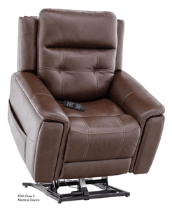 Mega Motion MM3975 Power Lift Recliner Chair, Top Grain Leather, Zero Gravity, 3 Zone Heating, Cup Holders. Seat (WDH)(22.5'", 22", 20") Sugg. User Ht. 5'6" to 6'. (*FDA Class II Medical Device)