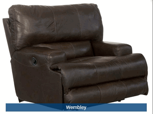 Wembley Power Headrest Power Lumbar Power Leather Recliner 7645 Chocolate