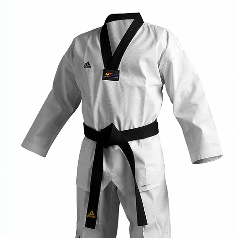 Adidas AdiChamp III TKD Uniform (White and Black Lapel)