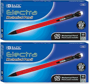 2 Pk, BAZIC Electra 0.7 mm Mechanical Pencil (12/Box) Total of 24