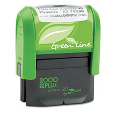 2000 PLUS 2000 PLUS Green Line Self-Inking Custom Message Stamp, 1/2 x 1 3/8 COS1SI20PGL