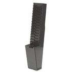 25-Pocket Expanding Time Card Rack, Plastic, Black, Sold as 1 Each