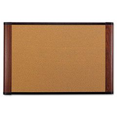 3M Cork Bulletin Board, 72 x 48, Mahogany Frame MMMC7248MY