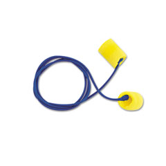 3M E-A-R Classic Earplugs, Corded, PVC Foam, Yellow, 200 Pairs/Box MMM3111101