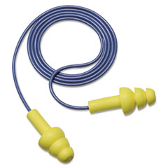 3M E-A-R UltraFit Earplugs, Corded, Premolded, Yellow, 100 Pairs/Box MMM3404004