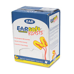 3M E-A-Rsoft Blasts Earplugs, Corded, Foam, Yellow Neon, 200 Pairs/Box MMM3111252